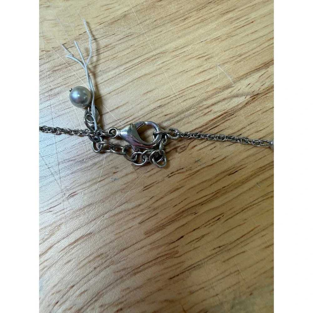 Pearlcore Mob Wife Glam Statement Y Lariat Cluster Faux Pearl Necklace Silver